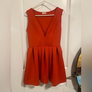 Sheinside low cut red club dress